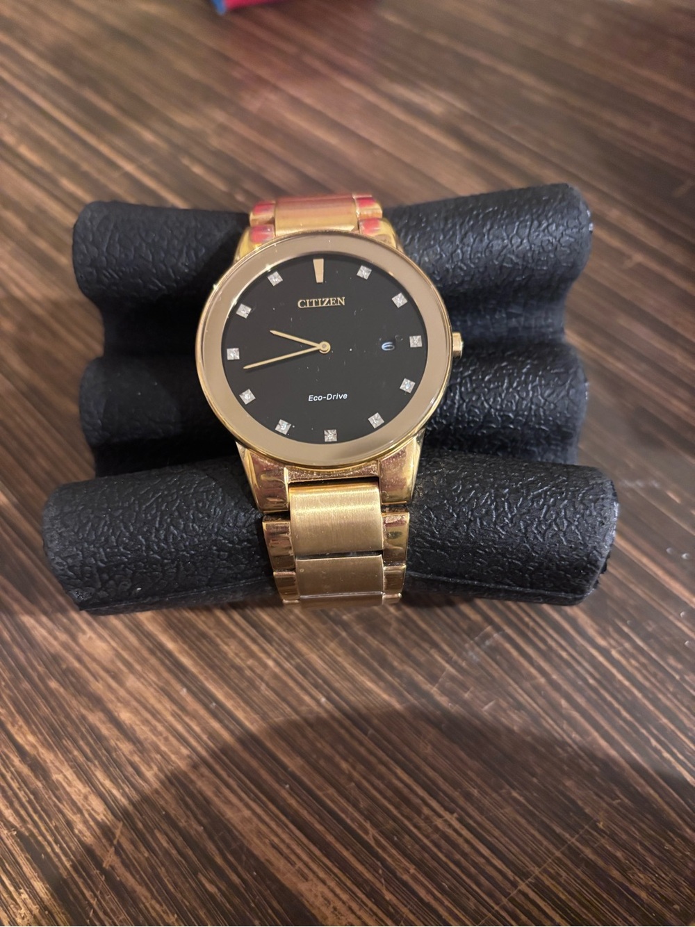 Citizen Axiom Eco-Drive Watch with Black Dial and Crystal Markers